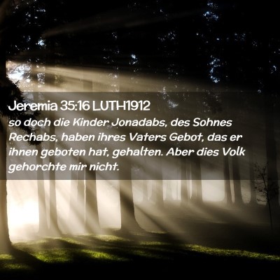Picture 02 - Jeremia 35:16 LUTH1912 - so doch die Kinder Jonadabs, des Sohnes Rechabs, - Bible Verse Picture