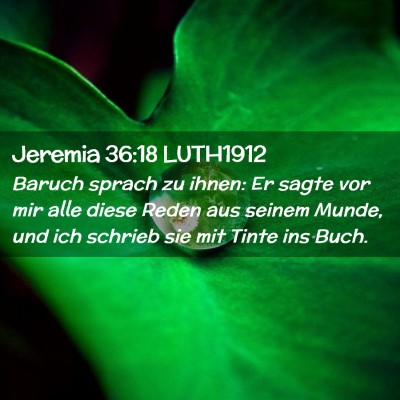 Picture 02 - Jeremia 36:18 LUTH1912 - Baruch sprach zu ihnen: Er sagte vor mir alle - Bible Verse Picture