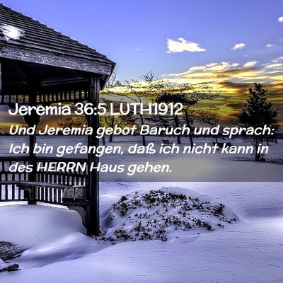Picture 02 - Jeremia 36:5 LUTH1912 - Und Jeremia gebot Baruch und sprach: Ich bin - Bible Verse Picture