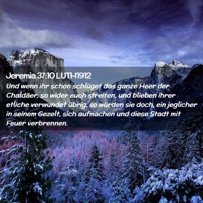 Picture 02 - Jeremia 37:10 LUTH1912 - Und wenn ihr schon schlüget das ganze Heer der - Bible Verse Picture