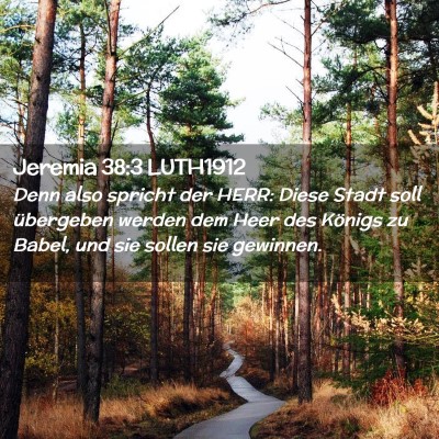 Picture 02 - Jeremia 38:3 LUTH1912 - Denn also spricht der HERR: Diese Stadt soll - Bible Verse Picture