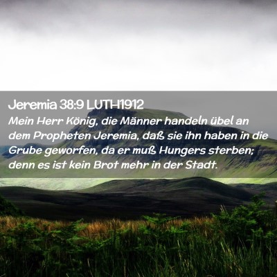Picture 02 - Jeremia 38:9 LUTH1912 - Mein Herr König, die Männer handeln übel an - Bible Verse Picture