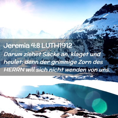Picture 02 - Jeremia 4:8 LUTH1912 - Darum ziehet Säcke an, klaget und heulet; denn - Bible Verse Picture