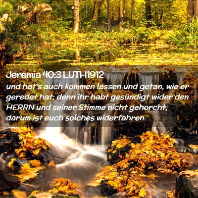 Picture 02 - Jeremia 40:3 LUTH1912 - und hat's auch kommen lassen und getan, wie er - Bible Verse Picture