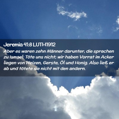 Picture 02 - Jeremia 41:8 LUTH1912 - Aber es waren zehn Männer darunter, die sprachen - Bible Verse Picture