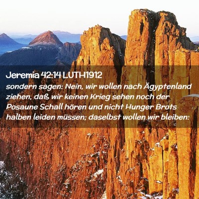 Picture 02 - Jeremia 42:14 LUTH1912 - sondern sagen: Nein, wir wollen nach Ägyptenland - Bible Verse Picture
