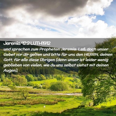 Picture 02 - Jeremia 42:2 LUTH1912 - und sprachen zum Propheten Jeremia: Laß doch - Bible Verse Picture