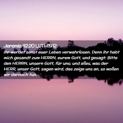 Picture 02 - Jeremia 42:20 LUTH1912 - ihr werdet sonst euer Leben verwahrlosen. Denn - Bible Verse Picture
