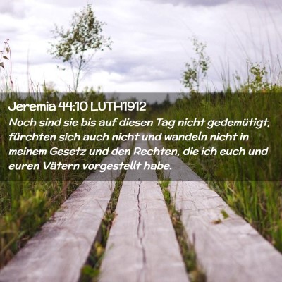 Picture 02 - Jeremia 44:10 LUTH1912 - Noch sind sie bis auf diesen Tag nicht - Bible Verse Picture