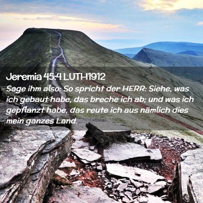 Picture 02 - Jeremia 45:4 LUTH1912 - Sage ihm also: So spricht der HERR: Siehe, was - Bible Verse Picture