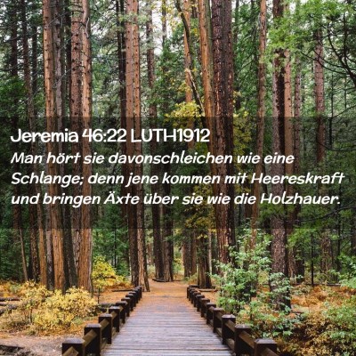 Picture 02 - Jeremia 46:22 LUTH1912 - Man hört sie davonschleichen wie eine Schlange; - Bible Verse Picture