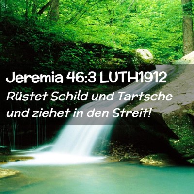Picture 02 - Jeremia 46:3 LUTH1912 - Rüstet Schild und Tartsche und ziehet in den - Bible Verse Picture