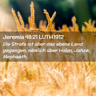 Picture 02 - Jeremia 48:21 LUTH1912 - Die Strafe ist über das ebene Land gegangen, - Bible Verse Picture