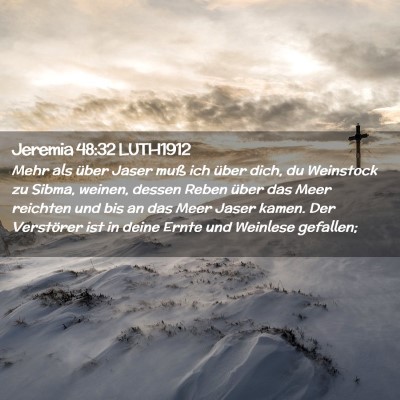 Picture 02 - Jeremia 48:32 LUTH1912 - Mehr als über Jaser muß ich über dich, du - Bible Verse Picture