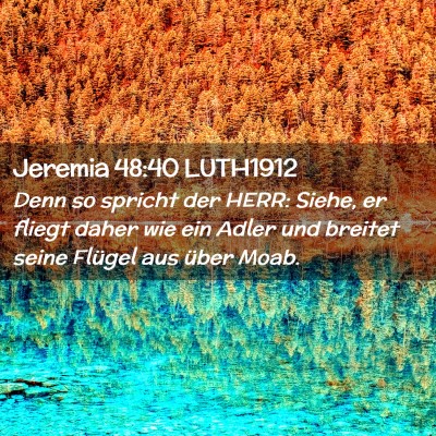Picture 02 - Jeremia 48:40 LUTH1912 - Denn so spricht der HERR: Siehe, er fliegt daher - Bible Verse Picture