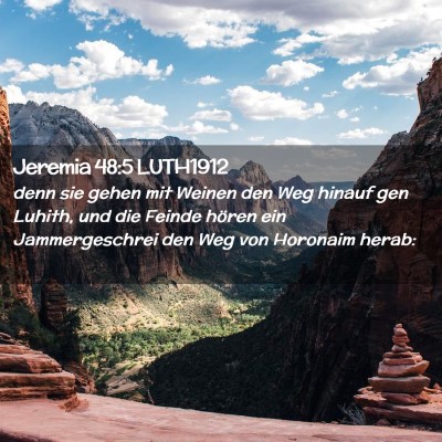 Picture 02 - Jeremia 48:5 LUTH1912 - denn sie gehen mit Weinen den Weg hinauf gen - Bible Verse Picture