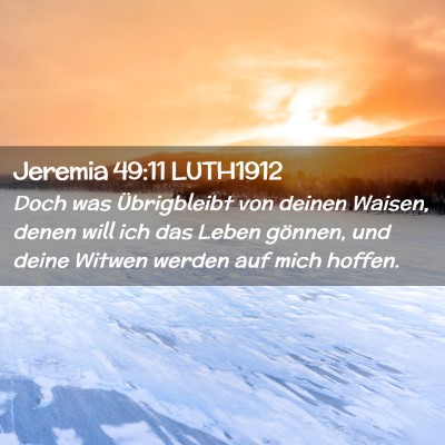 Picture 02 - Jeremia 49:11 LUTH1912 - Doch was Übrigbleibt von deinen Waisen, denen - Bible Verse Picture
