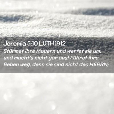 Picture 02 - Jeremia 5:10 LUTH1912 - Stürmet ihre Mauern und werfet sie um, und - Bible Verse Picture