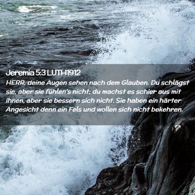 Picture 02 - Jeremia 5:3 LUTH1912 - HERR, deine Augen sehen nach dem Glauben. Du - Bible Verse Picture