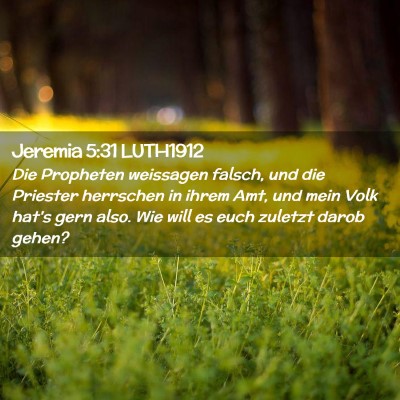 Picture 02 - Jeremia 5:31 LUTH1912 - Die Propheten weissagen falsch, und die Priester - Bible Verse Picture