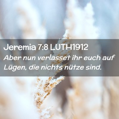 Picture 02 - Jeremia 7:8 LUTH1912 - Aber nun verlasset ihr euch auf Lügen, die - Bible Verse Picture