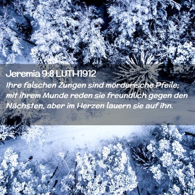 Picture 02 - Jeremia 9:8 LUTH1912 - Ihre falschen Zungen sind mörderische Pfeile; - Bible Verse Picture