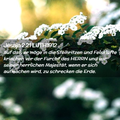 Picture 02 - Jesaja 2:21 LUTH1912 - auf daß er möge in die Steinritzen und - Bible Verse Picture
