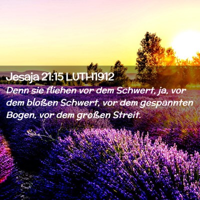 Picture 02 - Jesaja 21:15 LUTH1912 - Denn sie fliehen vor dem Schwert, ja, vor dem - Bible Verse Picture