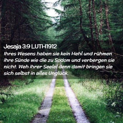 Picture 02 - Jesaja 3:9 LUTH1912 - Ihres Wesens haben sie kein Hehl und rühmen ihre - Bible Verse Picture