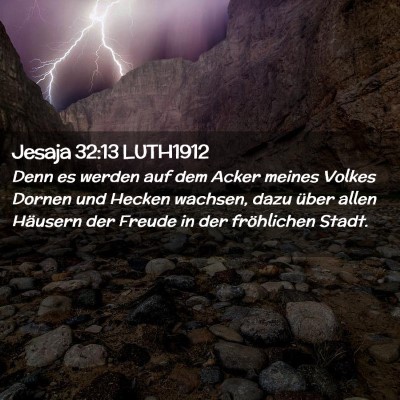 Picture 02 - Jesaja 32:13 LUTH1912 - Denn es werden auf dem Acker meines Volkes Dornen - Bible Verse Picture