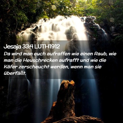 Picture 02 - Jesaja 33:4 LUTH1912 - Da wird man euch aufraffen wie einen Raub, wie - Bible Verse Picture