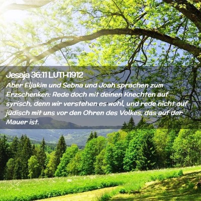 Picture 02 - Jesaja 36:11 LUTH1912 - Aber Eljakim und Sebna und Joah sprachen zum - Bible Verse Picture
