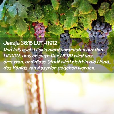 Picture 02 - Jesaja 36:15 LUTH1912 - Und laß euch Hiskia nicht vertrösten auf den - Bible Verse Picture