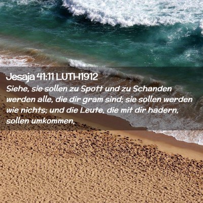 Picture 02 - Jesaja 41:11 LUTH1912 - Siehe, sie sollen zu Spott und zu Schanden werden - Bible Verse Picture