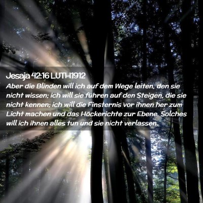 Picture 02 - Jesaja 42:16 LUTH1912 - Aber die Blinden will ich auf dem Wege leiten, - Bible Verse Picture