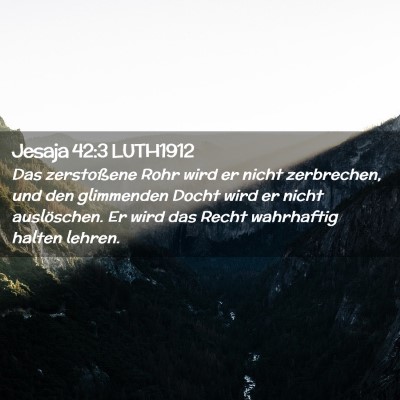 Picture 02 - Jesaja 42:3 LUTH1912 - Das zerstoßene Rohr wird er nicht zerbrechen, - Bible Verse Picture