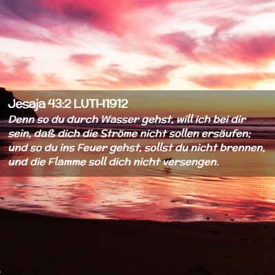 Picture 02 - Jesaja 43:2 LUTH1912 - Denn so du durch Wasser gehst, will ich bei dir - Bible Verse Picture