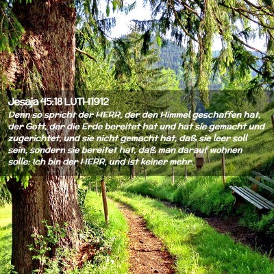 Picture 02 - Jesaja 45:18 LUTH1912 - Denn so spricht der HERR, der den Himmel - Bible Verse Picture