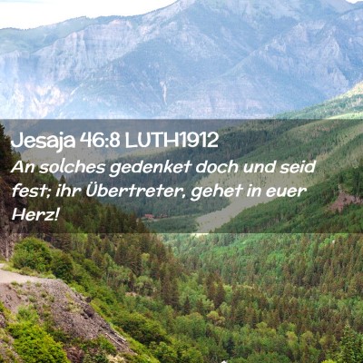 Picture 02 - Jesaja 46:8 LUTH1912 - An solches gedenket doch und seid fest; ihr - Bible Verse Picture