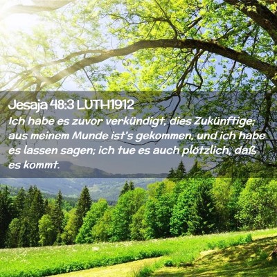 Picture 02 - Jesaja 48:3 LUTH1912 - Ich habe es zuvor verkündigt, dies Zukünftige; - Bible Verse Picture