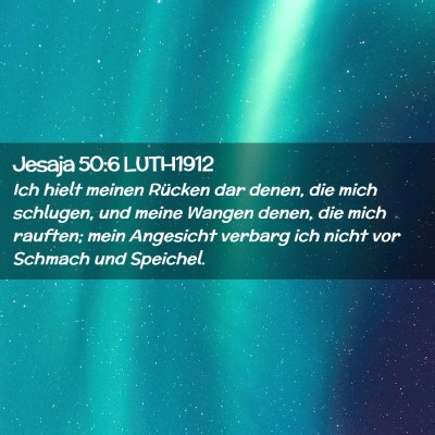 Picture 02 - Jesaja 50:6 LUTH1912 - Ich hielt meinen Rücken dar denen, die mich - Bible Verse Picture