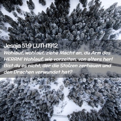 Picture 02 - Jesaja 51:9 LUTH1912 - Wohlauf, wohlauf, ziehe Macht an, du Arm des - Bible Verse Picture