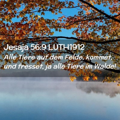 Picture 02 - Jesaja 56:9 LUTH1912 - Alle Tiere auf dem Felde, kommet, und fresset, ja - Bible Verse Picture