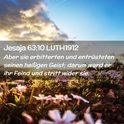 Picture 02 - Jesaja 63:10 LUTH1912 - Aber sie erbitterten und entrüsteten seinen - Bible Verse Picture