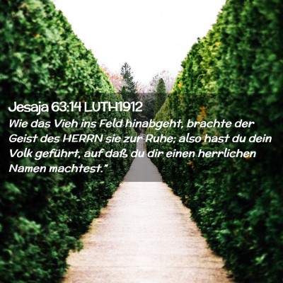 Picture 02 - Jesaja 63:14 LUTH1912 - Wie das Vieh ins Feld hinabgeht, brachte der - Bible Verse Picture