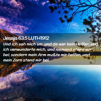 Picture 02 - Jesaja 63:5 LUTH1912 - Und ich sah mich um, und da war kein Helfer; und - Bible Verse Picture