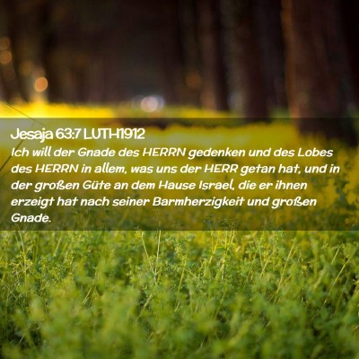 Picture 02 - Jesaja 63:7 LUTH1912 - Ich will der Gnade des HERRN gedenken und des - Bible Verse Picture