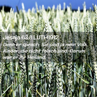Picture 02 - Jesaja 63:8 LUTH1912 - Denn er sprach: Sie sind ja mein Volk, Kinder, - Bible Verse Picture