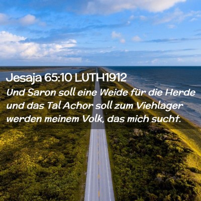 Picture 02 - Jesaja 65:10 LUTH1912 - Und Saron soll eine Weide für die Herde und das - Bible Verse Picture