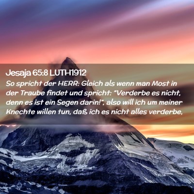 Picture 02 - Jesaja 65:8 LUTH1912 - So spricht der HERR: Gleich als wenn man Most in - Bible Verse Picture